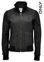 Only Beastie Leather Jacket Farbe: fungi black