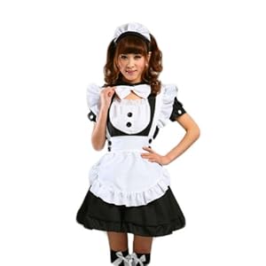 TOMSUIT Lovely Lolita Princess Maid Adult Halloween Costumes, L, Black
