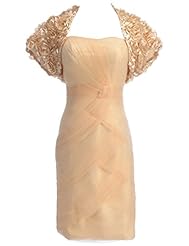 Knee Length Sheath Tulle Wrap Sweetheart  Dress