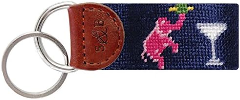 Smathers & Branson Elephant Martini Needlepoint Key Fob
