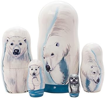 Polar Bear Nesting Doll 5pc./6"