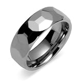 Multi Faceted 8mm Comfort Fit Mens Tungsten Carbide Wedding Band Ring Size 10