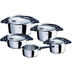 Fissler Topfset Intensa 5-teilig, schwarze Griffe silber