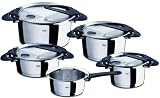 Fissler Topfset Intensa 5-teilig, schwarze Griffe silber