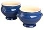 Emile Henry Le Potier Blue Lion's Head Bowls, Set of 2