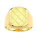 14k Yellow Gold Criss Cross Men's Ring, Size 10
