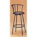Bar Stool in Satin Black Finish Metal with Swivel Seat and Back 2 Pack By Coaster Furniture