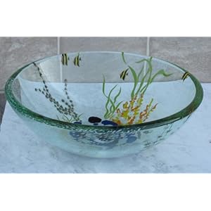 Bathroom Double Layer Glass Vessel Vanity Sink Bowl A3