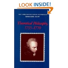 Theoretical Philosophy, 1755-1770 (The Cambridge Edition of the Works of Immanuel Kant)