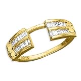 14K Yellow Gold 1/3 ct. Baguette Cut Diamond Wrap