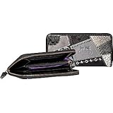 AUTHENTIC COACH BLACK PATCHWORK ACCORDIAN ZIP AROUND WALLET 42002