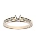 14k Yellow Gold Channel Set Round Brilliant Diamond Engagement Ring Setting (1/4 ct tw, I, I1)