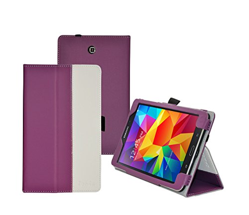 Ionic Leather Stand 2014 Samsung Galaxy Tab 4 8.0 8-Inch Case (Purple/White)