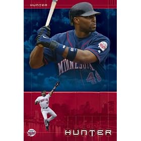 Torii Hunter Minnesota Twins Mlb Skyline Art Poster Print - 24" X 36"