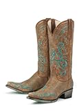 Lane Boots San Miguel with Blue Stitching Leather Fashion Cowgirl Boots