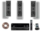 Sony HD Digital Cinematic Sound 770 Watts 7.1 Channel 3D A/V Receiver with iPhone & iPod Dock + Yamaha Natural Sound Custom Install In-Wall 2-Way 150 watts Speaker (Set of 3) with 1 Titanium Dome Swivel Tweeter & Dual 6-1/2 Kevlar Cone Woofers + 100ft 16 AWG Speaker Wire