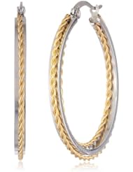 Stainless Steel Yellow and White Earrings
