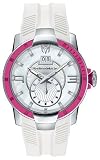 Technomarine Unisex Watch 609004 with White Mop Dial and Pink Bezel and White Silicone Strap
