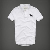 アバクロンビー&フィッチ アバクロ Tシャツ ヘンリーネック Abercrombie & Fitch ホワイト