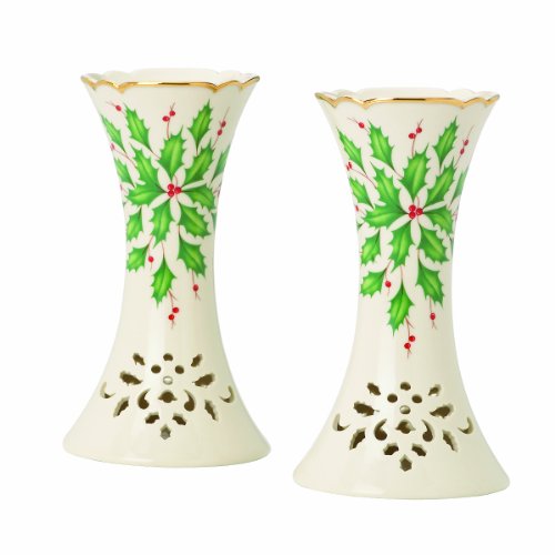Lenox Holiday Pierced Candlestick Pair