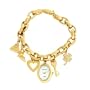 Armitron Women's 753732MPGP NOW Swarovski Crystal Accented Gold-Tone Charm Bracelet Watch