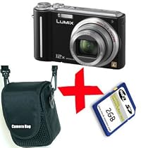 Panasonic TZ6 Black Digital Camera 10MP 12xZoom +Soft Case +2GB SD Bundle