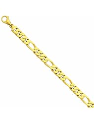 Genuine 14K Yellow Gold 9.2Mm Polished Fancy Link Bracelet 8 Inches 100% Satisfaction Guaranteed.
