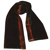 Ombre Velvet Scarf featuring Rust, Brown, Gold & Forest Green Stripes