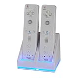 Wii Dual Charging Station w/ 2 Rechargeable Batteries & LED lights for Wii  ....