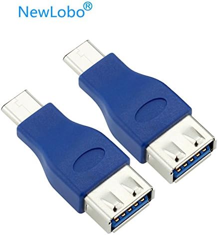 USB 3.1 Type C,NewLobo®2Pack USB-C to Type A USB 3.0 Female Adapter for Apple New Macbook 12 Inch,ChromeBook Pixel, Nokia N1 Tablet and Other Type-C Devices(2Pack)-Blue