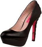 Betsey Johnson Women’s Dita Platform Pump,Black Leather,8 M US