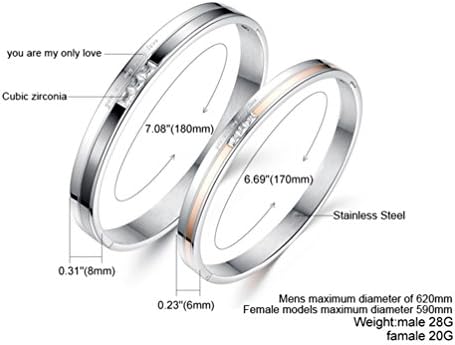 Tingem His or Hers Matching Set Couple Titanium Bangle Bracelet "You Are My Only Love"