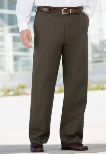 KingSize Big & Tall Kings' Court Wrinkle-Resistant Expandable Waist Plain Front Dress Pants