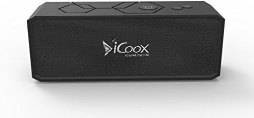 Icoox Honeycomb Portable Speaker, Bluetooth Speaker CSR 4.1 Stereo Systems, Built-in 1500mAh Rechargeable Battery- up to 10+ Hour Playtime for all Bluetooth Devices (Black)