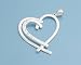 Sterling Silver CZ Assymetrical Stylish Heart Pendant