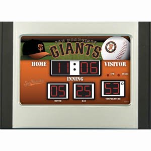 San Francisco Giants MLB Scoreboard Alarm Desk Clock (9.5