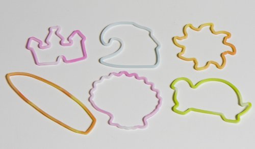 zany bandz shaped rubber bands bracelets 24pack at the beach glows in the dark   more detail click!