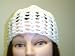 Cp110, Hand Crocheted White Color Gimp Skull Cap for Men Women and Teens