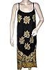 Embroidered Hippie Boho Saffron Black Women Dress Lounge Wear