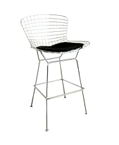 Hot Sale Baxton Studio Taddeo Mesh Bar Stool with Leatherette Seat Pad