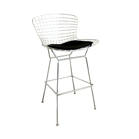 Baxton Studio Taddeo Mesh Bar Stool with Leatherette Seat Pad by Baxton Studio