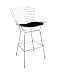 Baxton Studio Taddeo Mesh Bar Stool with Leatherette Seat Pad