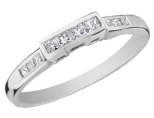 Diamond Wedding Band: 14K White Gold 1/5 Carat (ctw)