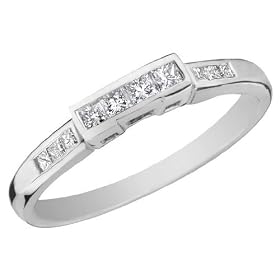 Diamond Wedding Band: 14K White Gold 1/5 Carat (ctw)