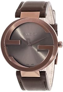 Gucci Men's YA133207 Interlocking Iconic Bezel Brown Dial Watch