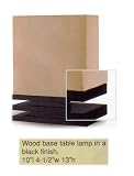 Set of Two Wood Base Table Lamps in a Black Finish