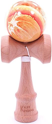 Kaleb Kendama With Orange Marble Ball And Extra String