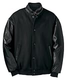 Men's Melton Leather Jacket With Stand Collar