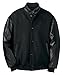 Men's Melton Leather Jacket With Stand Collar