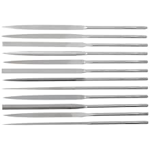 Nicholson 12 Piece Needle File Set with Handles, Swiss Pattern, Single Cut, #4 Coarseness, 5-1/2" Length